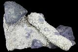 Multicolored Fluorite Crystals on Quartz - China #149744-1